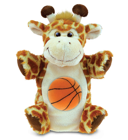 SUPER SOFT PLUSH HAND PUPPET - GIRAFFE WITH BASKETBALL PLUSH