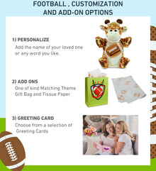 SUPER SOFT PLUSH HAND PUPPET - GIRAFFE WITH FOOTBALL PLUSH