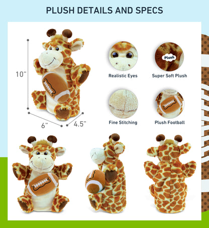 SUPER SOFT PLUSH HAND PUPPET - GIRAFFE WITH FOOTBALL PLUSH