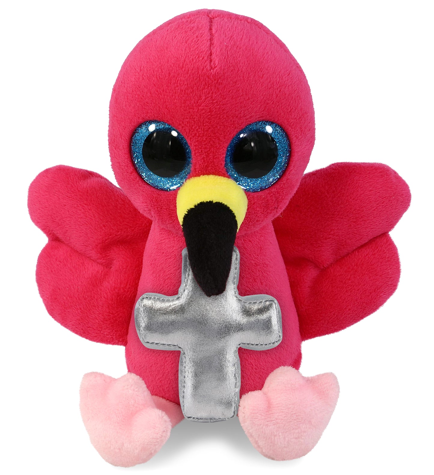 PLUSH CROSS - BIG EYE PLUSH - FLAMINGO