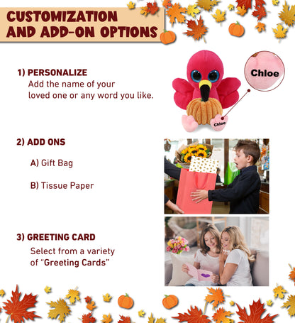 BIG EYE PLUSH - FLAMINGO WITH PUMPKIN PLUSH