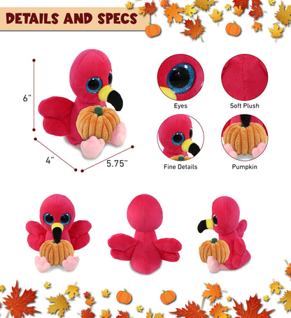 BIG EYE PLUSH - FLAMINGO WITH PUMPKIN PLUSH