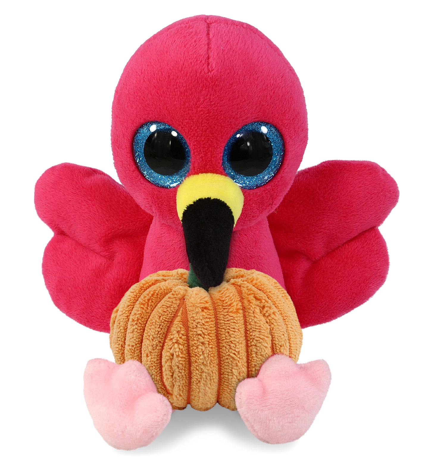 BIG EYE PLUSH - FLAMINGO WITH PUMPKIN PLUSH