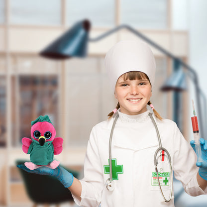 BIG EYE PLUSH - FLAMINGO WITH DOCTOR DRESS UP