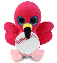 BIG EYE PLUSH - FLAMINGO WITH BASEBALL PLUSH