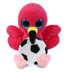 BIG EYE PLUSH - FLAMINGO WITH SOCCER PLUSH