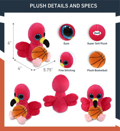 BIG EYE PLUSH - FLAMINGO WITH BASKETBALL PLUSH