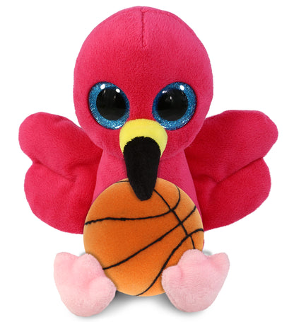 BIG EYE PLUSH - FLAMINGO WITH BASKETBALL PLUSH
