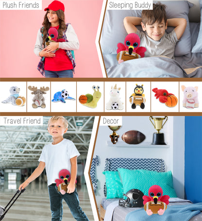 BIG EYE PLUSH - FLAMINGO WITH FOOTBALL PLUSH