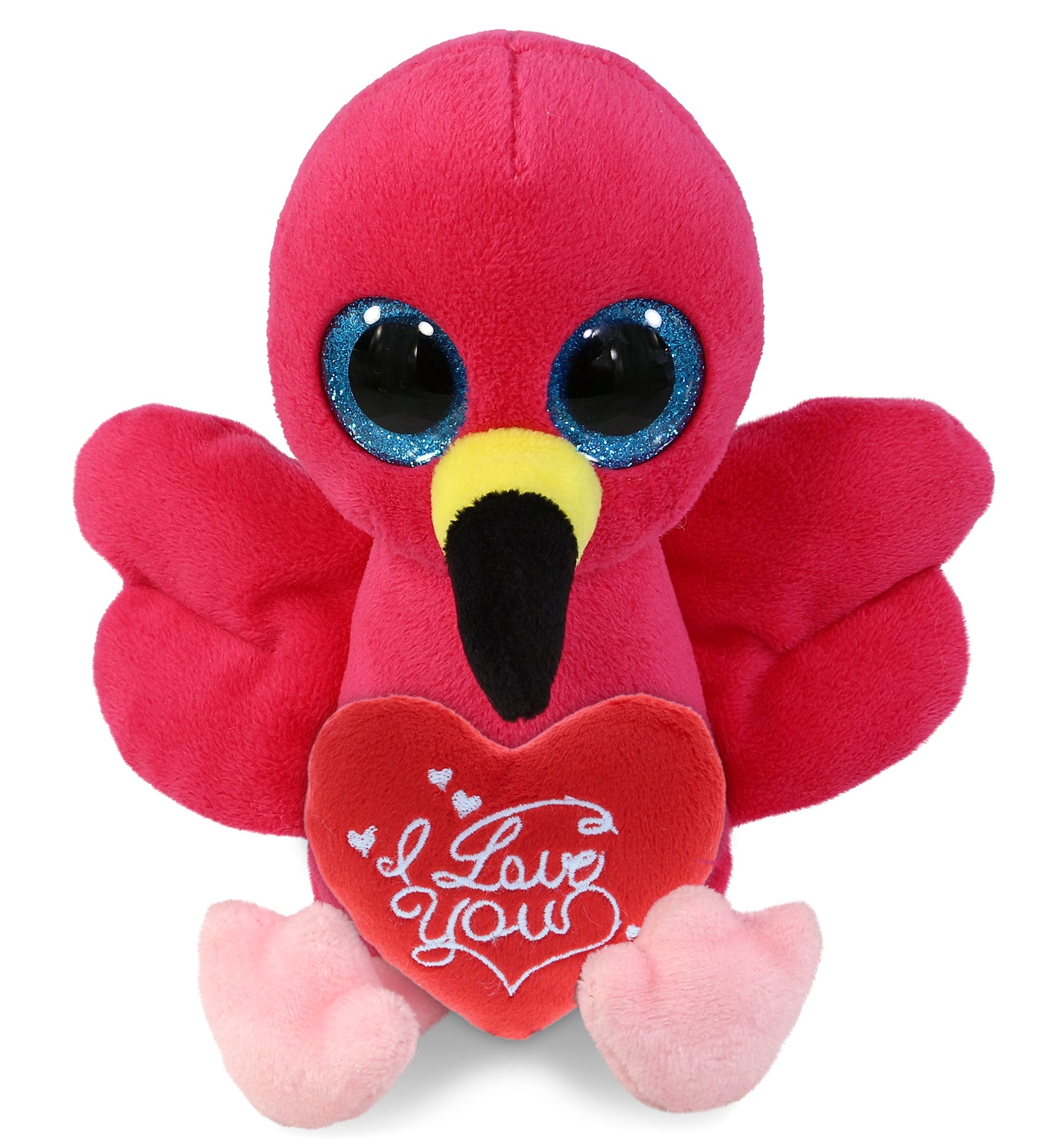 PLUSH I LOVE YOU RED HEART - BIG EYE PLUSH - FLAMINGO