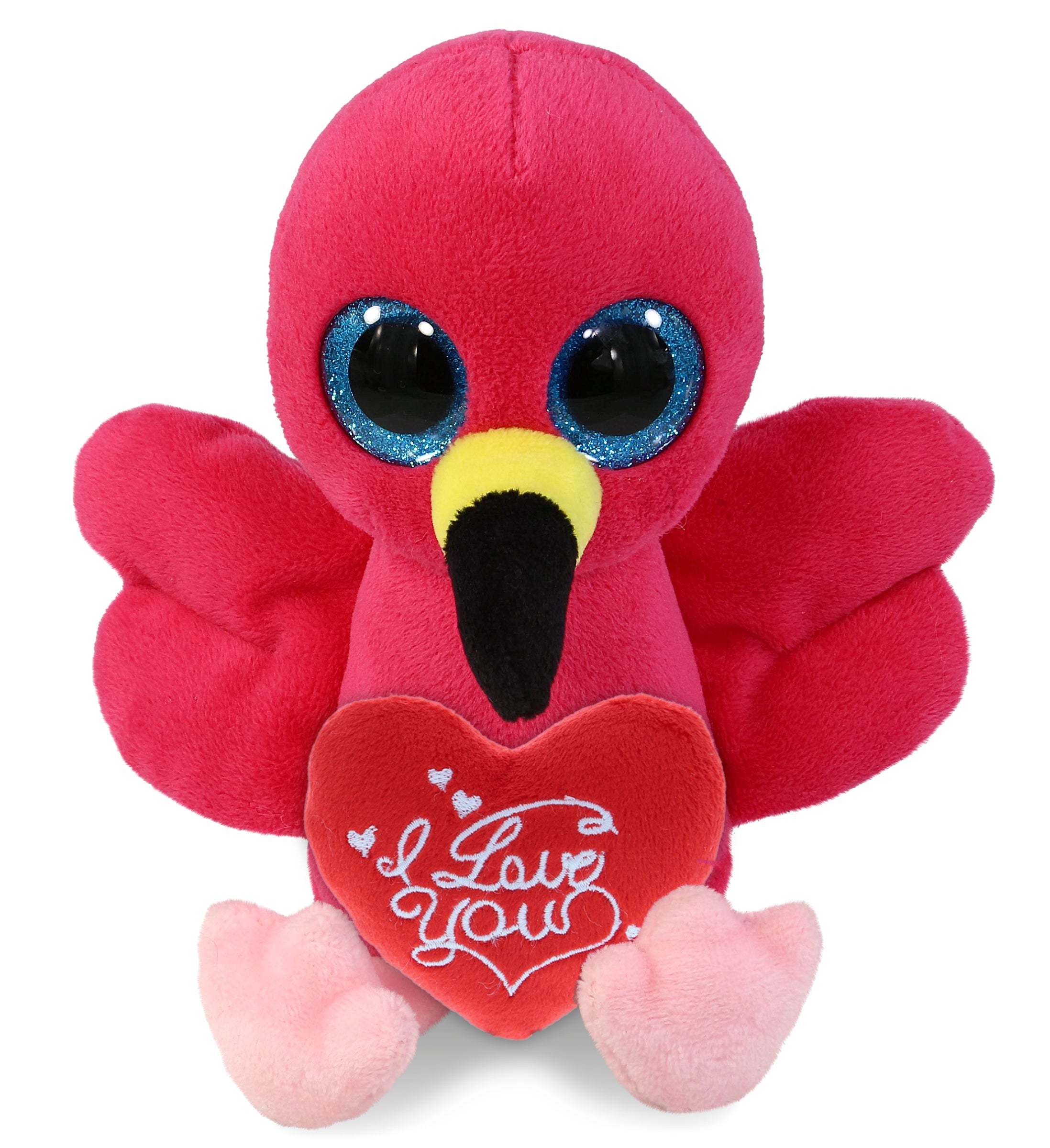 PLUSH I LOVE YOU RED HEART - BIG EYE PLUSH - FLAMINGO