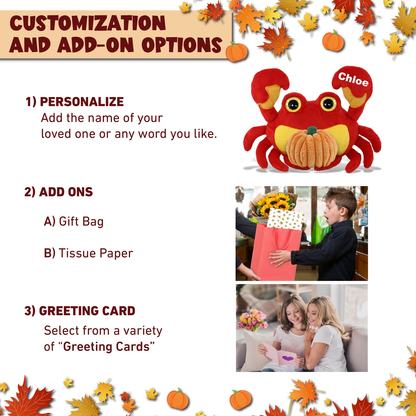 BIG EYE PLUSH - CRAB WITH PUMPKIN PLUSH