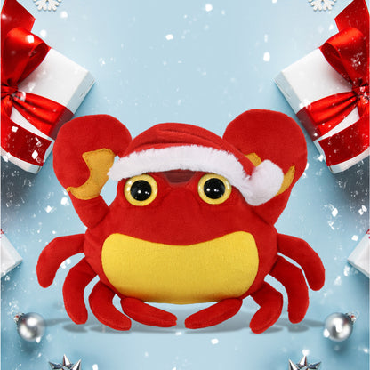 BIG EYE PLUSH - CRAB WITH SANTA DRESS UP