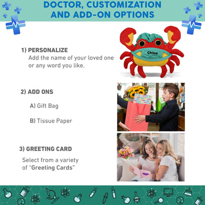 BIG EYE PLUSH - CRAB WITH DOCTOR DRESS UP