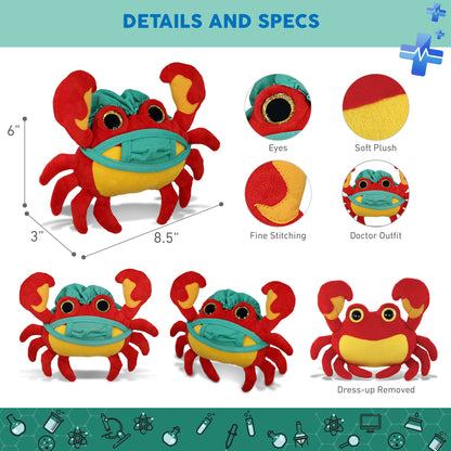 BIG EYE PLUSH - CRAB WITH DOCTOR DRESS UP