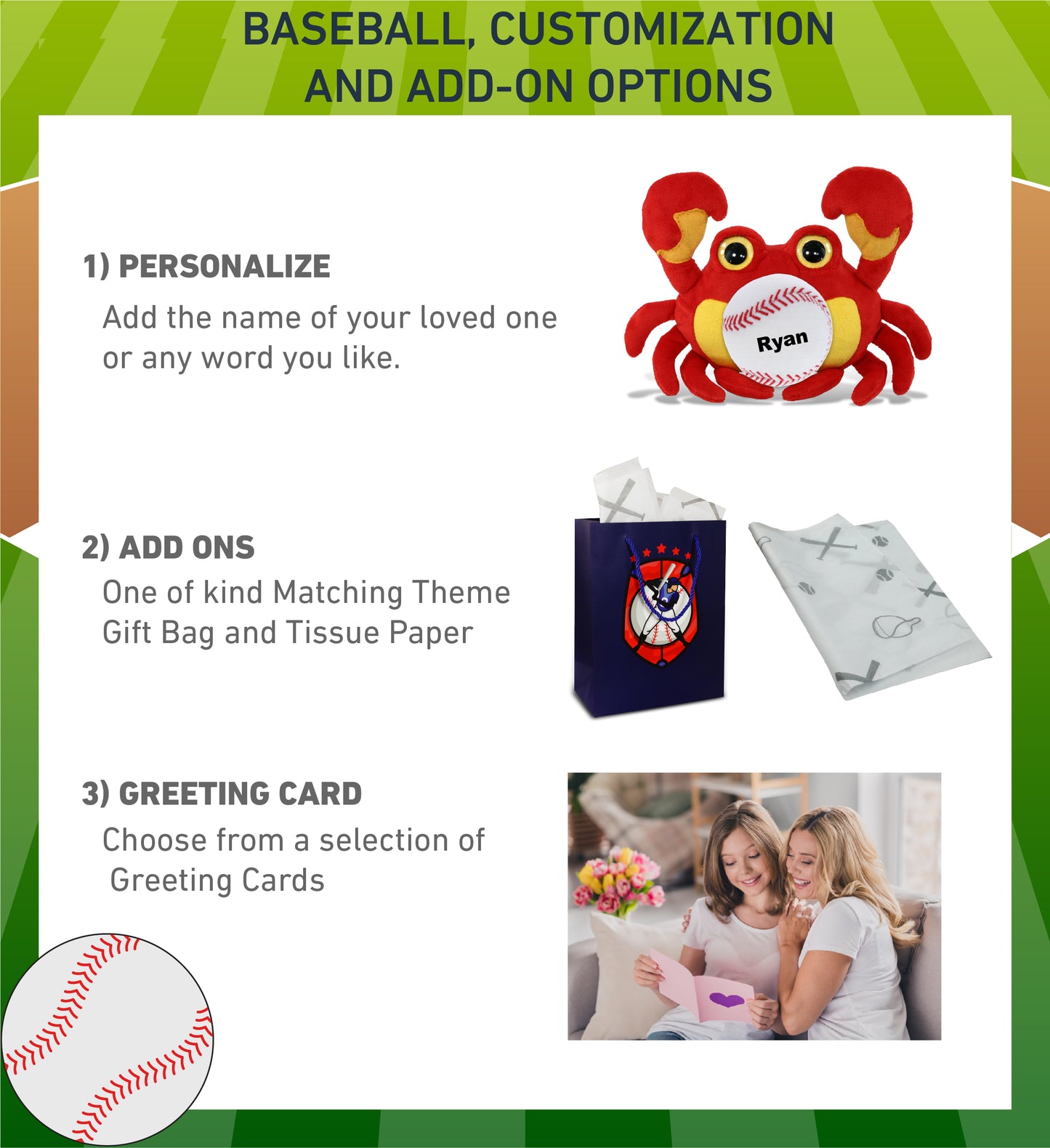 BIG EYE PLUSH - CRAB WITH BASEBALL PLUSH