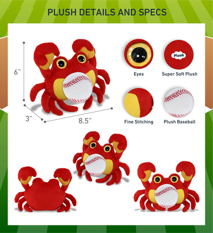 BIG EYE PLUSH - CRAB WITH BASEBALL PLUSH