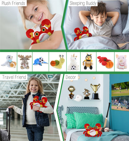 BIG EYE PLUSH - CRAB WITH BASEBALL PLUSH