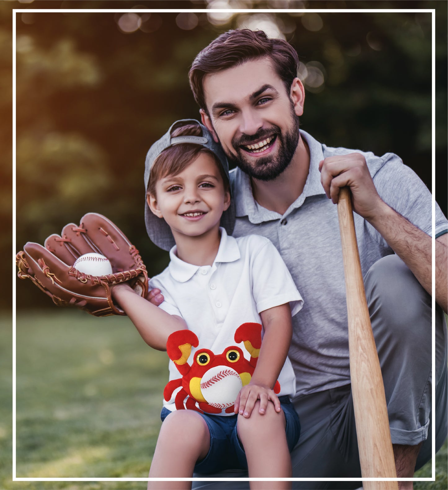BIG EYE PLUSH - CRAB WITH BASEBALL PLUSH