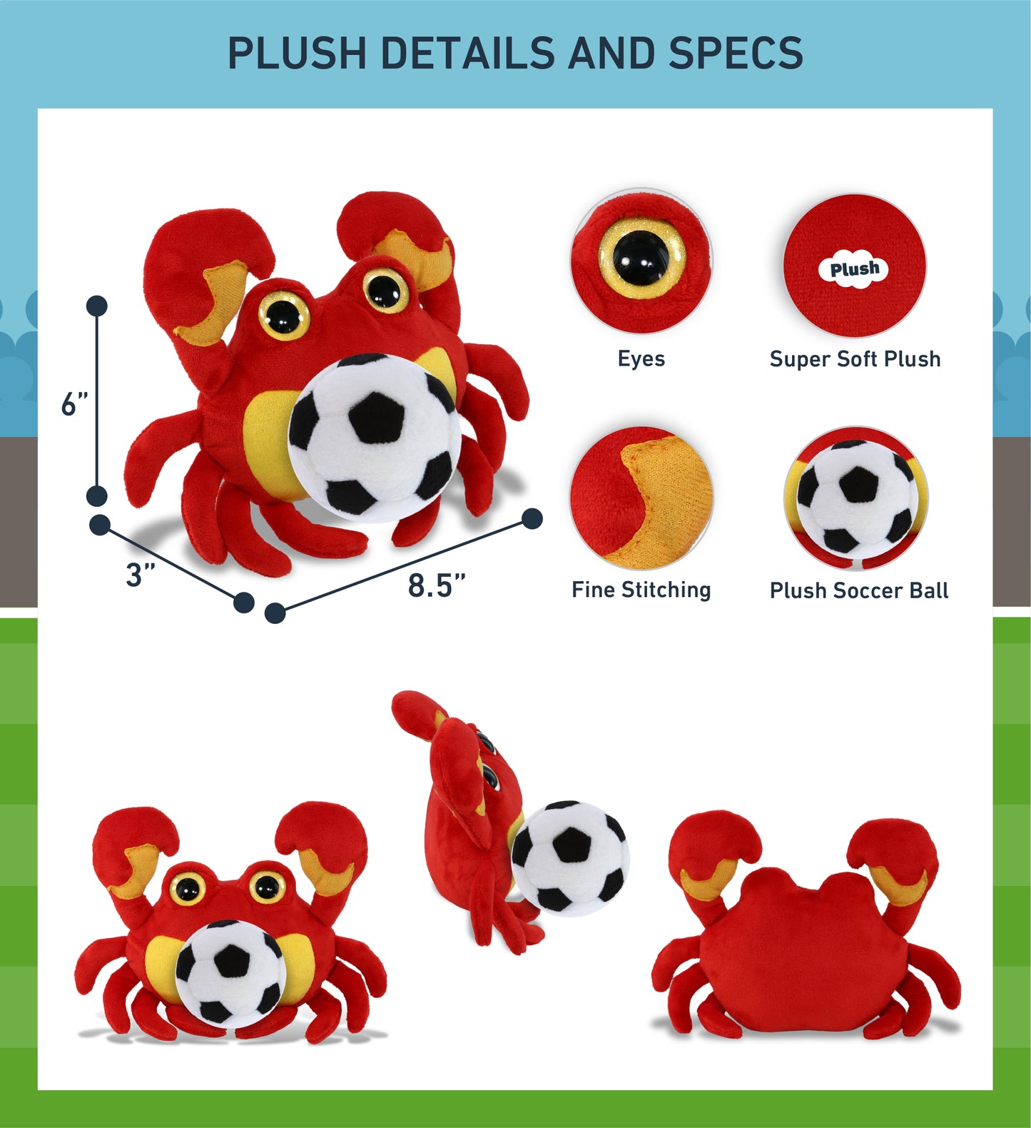 BIG EYE PLUSH - CARB WITH SOCCER PLUSH
