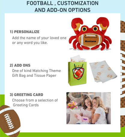 BIG EYE PLUSH - CRAB WITH FOOTBALL PLUSH