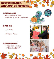 BIG EYE PLUSH - IRIDESCENT RAINBOW OCTOPUS WITH PUMPKIN PLUSH