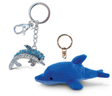 SPARKLING CHARMS - BLUE DOLPHIN 2 - PLUSH KEYCHAIN - DOLPHIN