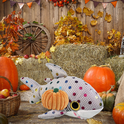 BIG EYE PLUSH - DOTTED SHARK WITH PUMPKIN PLUSH