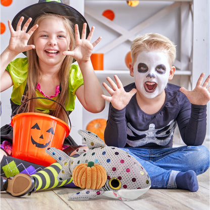 BIG EYE PLUSH - DOTTED SHARK WITH PUMPKIN PLUSH