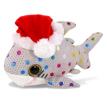 BIG EYE PLUSH - DOTTED SHARK WITH SANTA DRESS UP