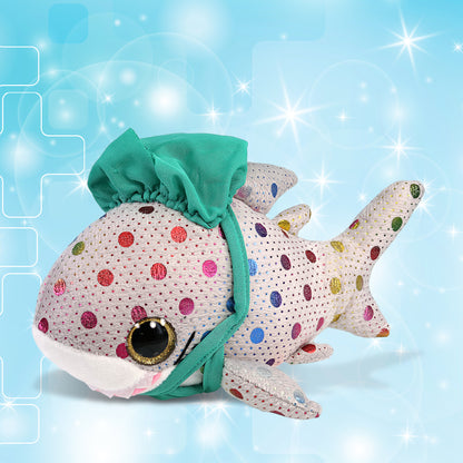 BIG EYE PLUSH - DOTTED SHARK WITH DOCTOR DRESS UP