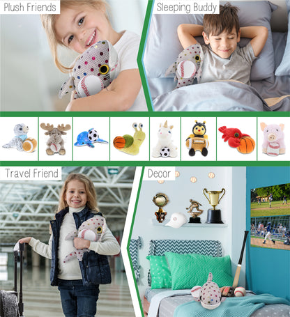 BIG EYE PLUSH - DOTTED SHARK WITH BASEBALL PLUSH