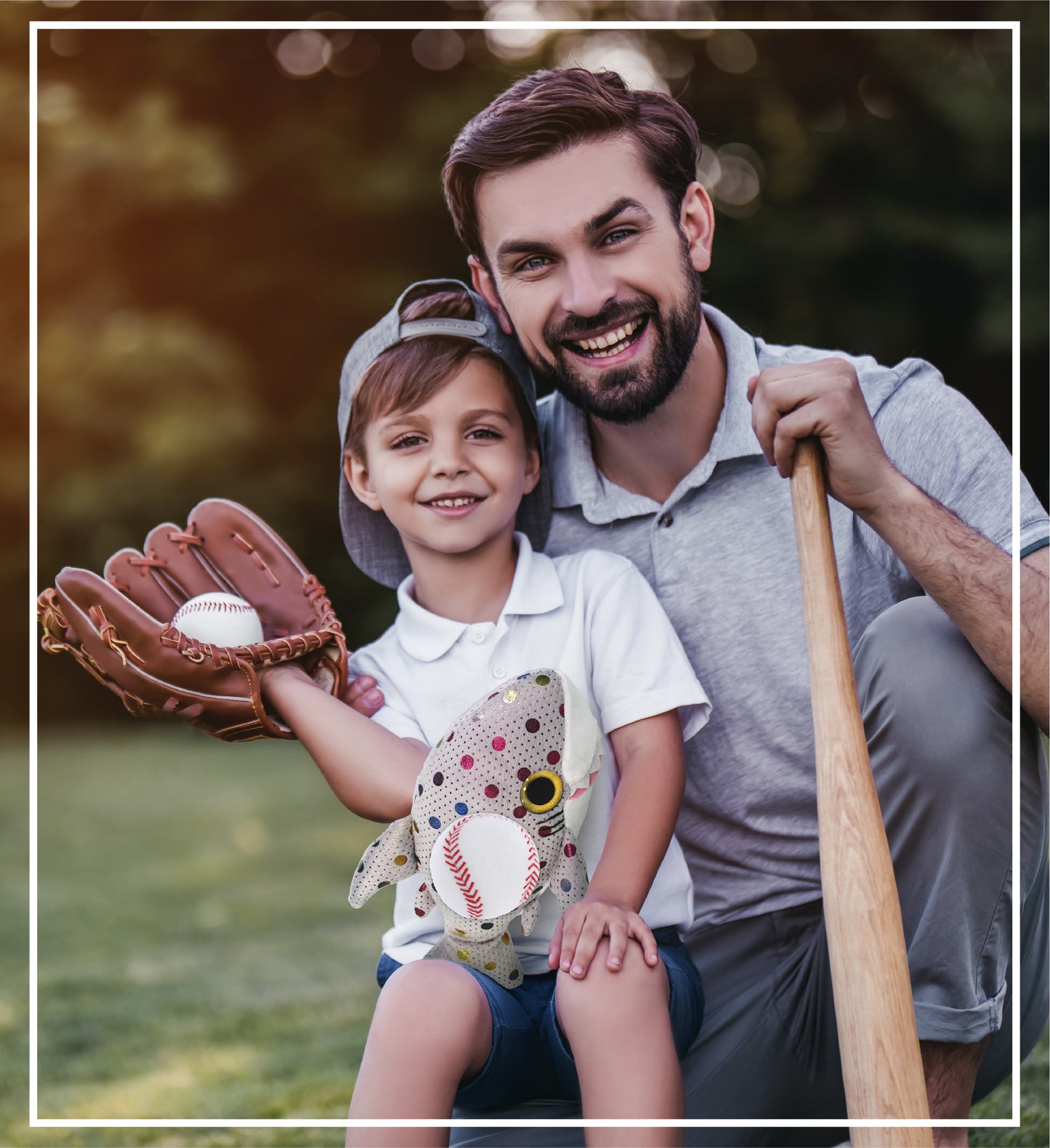 BIG EYE PLUSH - DOTTED SHARK WITH BASEBALL PLUSH