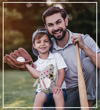 BIG EYE PLUSH - DOTTED SHARK WITH BASEBALL PLUSH