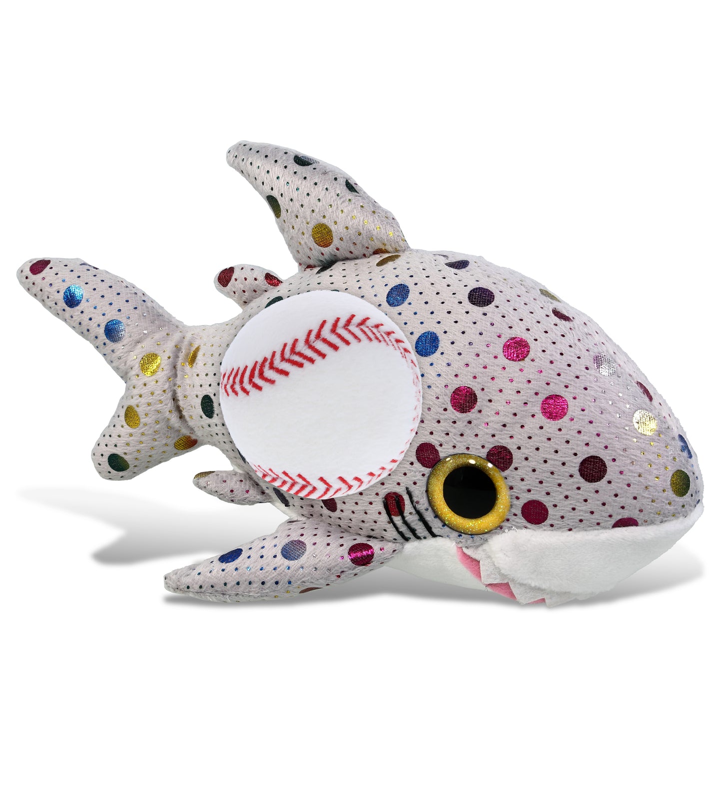 BIG EYE PLUSH - DOTTED SHARK WITH BASEBALL PLUSH