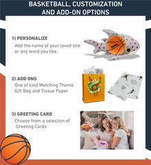 BIG EYE PLUSH - DOTTED SHARK WITH BASKETBALL PLUSH