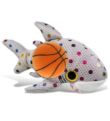 BIG EYE PLUSH - DOTTED SHARK WITH BASKETBALL PLUSH
