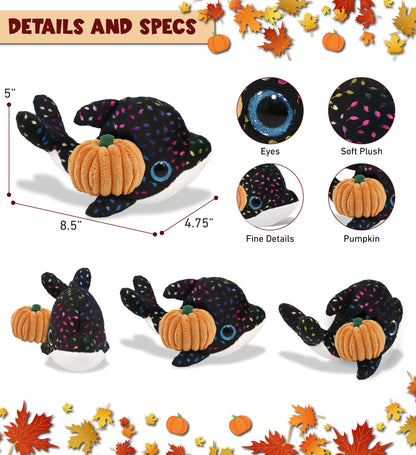 BIG EYE PLUSH - ORCA WHALE WITH PUMPKIN PLUSH