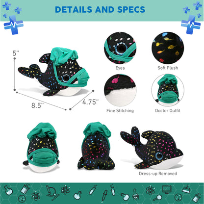 BIG EYE PLUSH - ORCA WHALE WITH DOCTOR DRESS UP