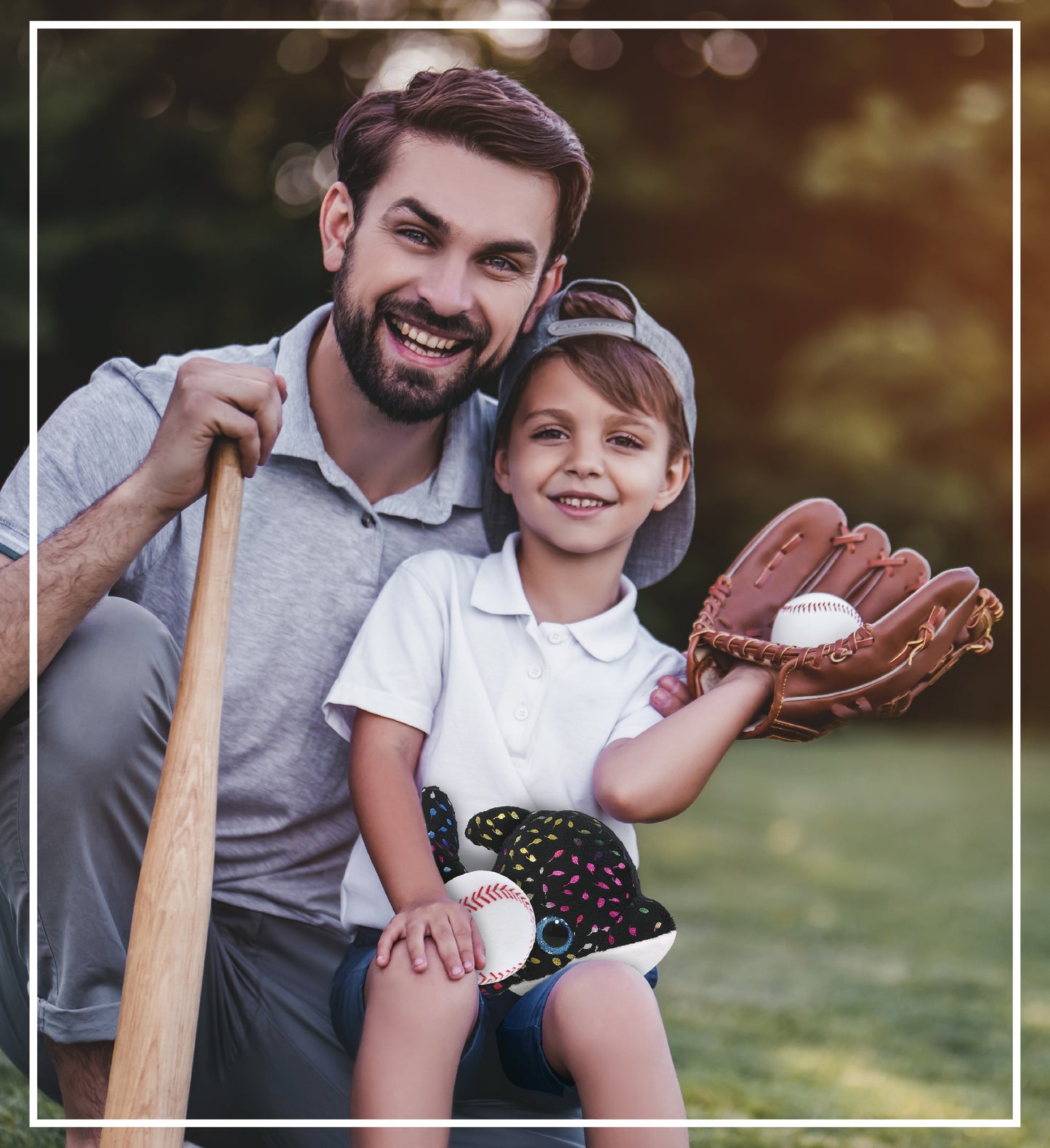 BIG EYE PLUSH - ORCA WHALE WITH BASEBALL PLUSH