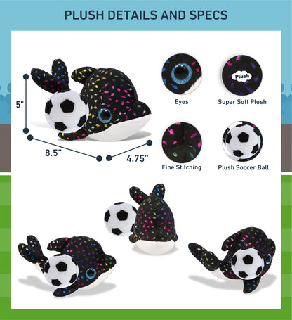 BIG EYE PLUSH - ORCA WHALE WITH SOCCER PLUSH