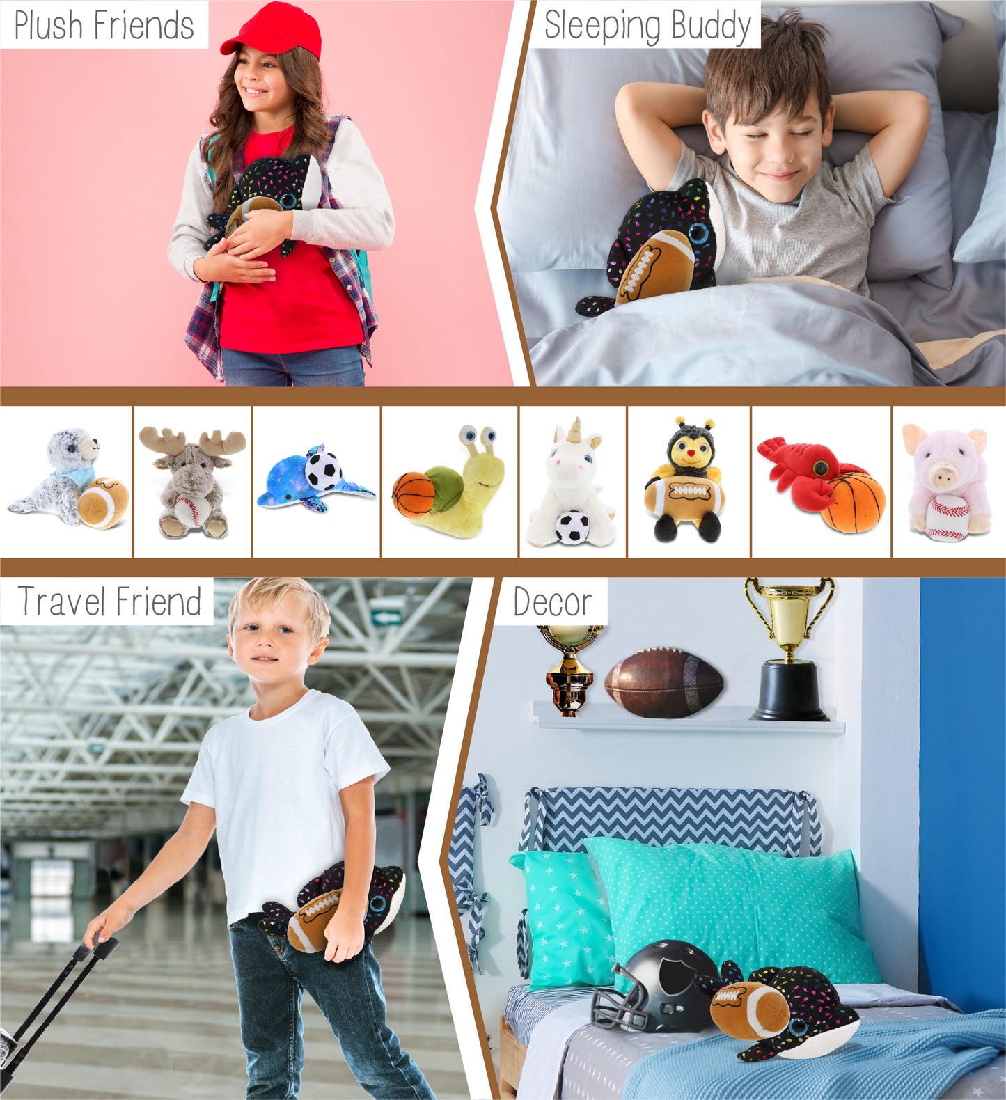 BIG EYE PLUSH - ORCA WHALE WITH FOOTBALL PLUSH