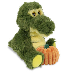 BIG EYE PLUSH - SITTING ALLIGATOR WITH PUMPKIN PLUSH