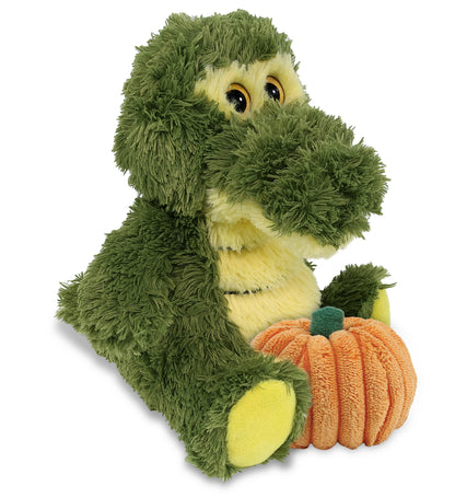 BIG EYE PLUSH - SITTING ALLIGATOR WITH PUMPKIN PLUSH