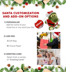 BIG EYE PLUSH - SITTING ALLIGATOR WITH SANTA DRESS UP