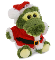 BIG EYE PLUSH - SITTING ALLIGATOR WITH SANTA DRESS UP