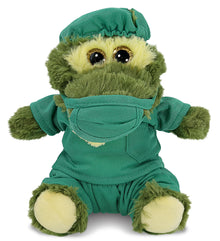 BIG EYE PLUSH - SITTING ALLIGATOR WITH DOCTOR DRESS UP