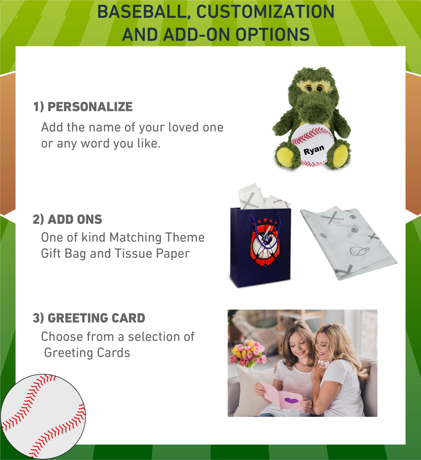 BIG EYE PLUSH - SITTING ALLIGATOR WITH BASEBALL PLUSH