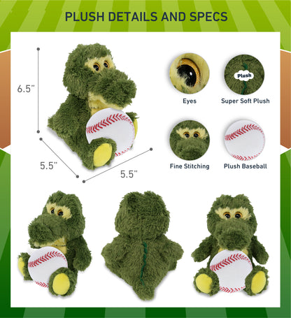 BIG EYE PLUSH - SITTING ALLIGATOR WITH BASEBALL PLUSH
