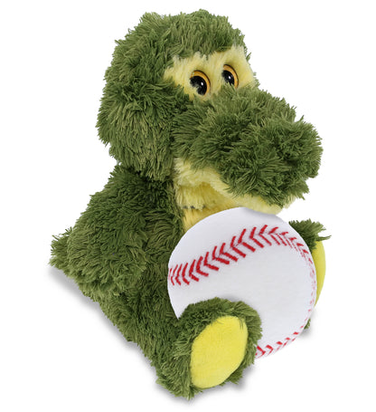 BIG EYE PLUSH - SITTING ALLIGATOR WITH BASEBALL PLUSH